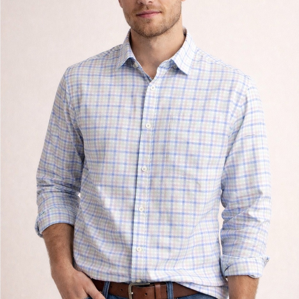 Vineyard‎ Vines Pastel Plaid Button-Down Shirt – Men’s Size Medium